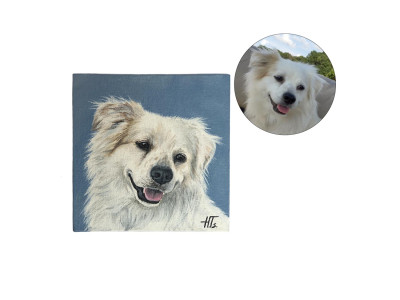 Custom dog portrait on canvas 